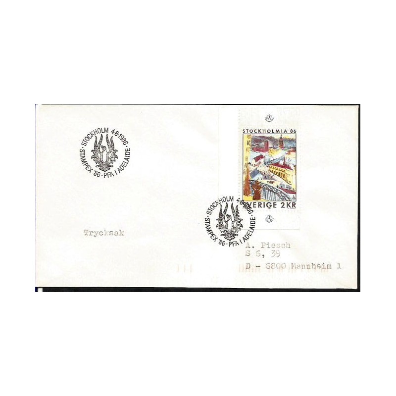 Szwecja 1986, WF Stampex. Cz. SŁANIA. Sztokholm