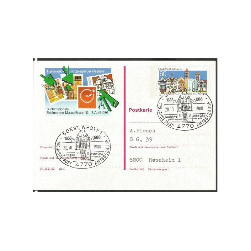 Niemcy 1988, Poczta, urząd pocztowy w Soest. Soest