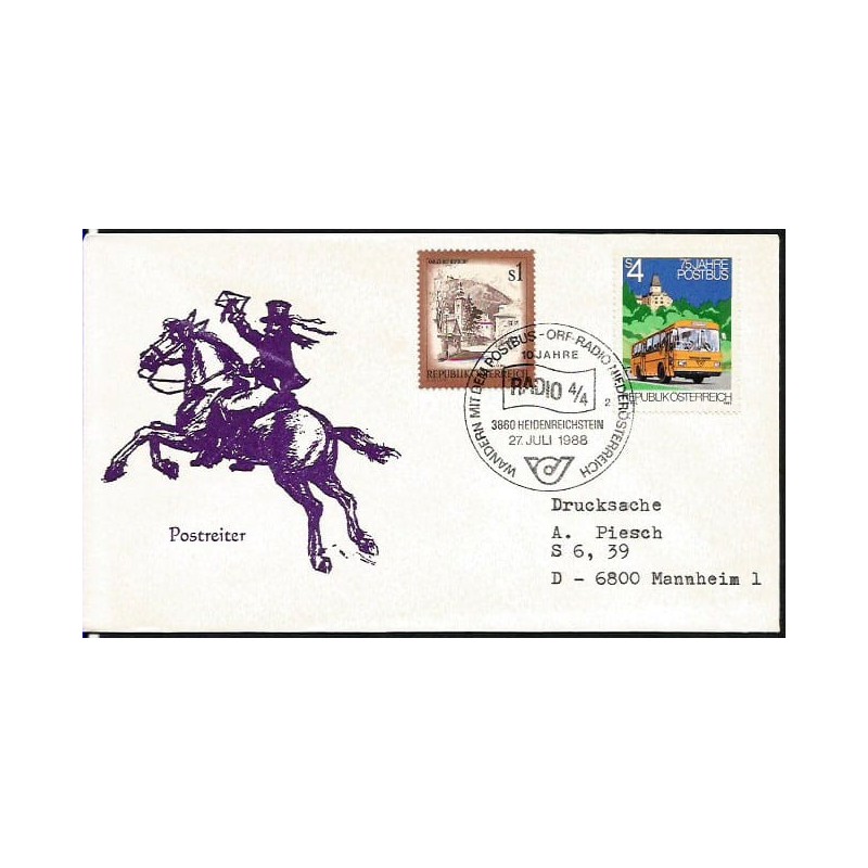 Austria 1988, Radio, autobus pocztowy. Heidenreichstein