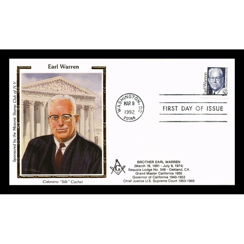 USA 1992, Earl Warren. CZ. SŁANIA. FDC