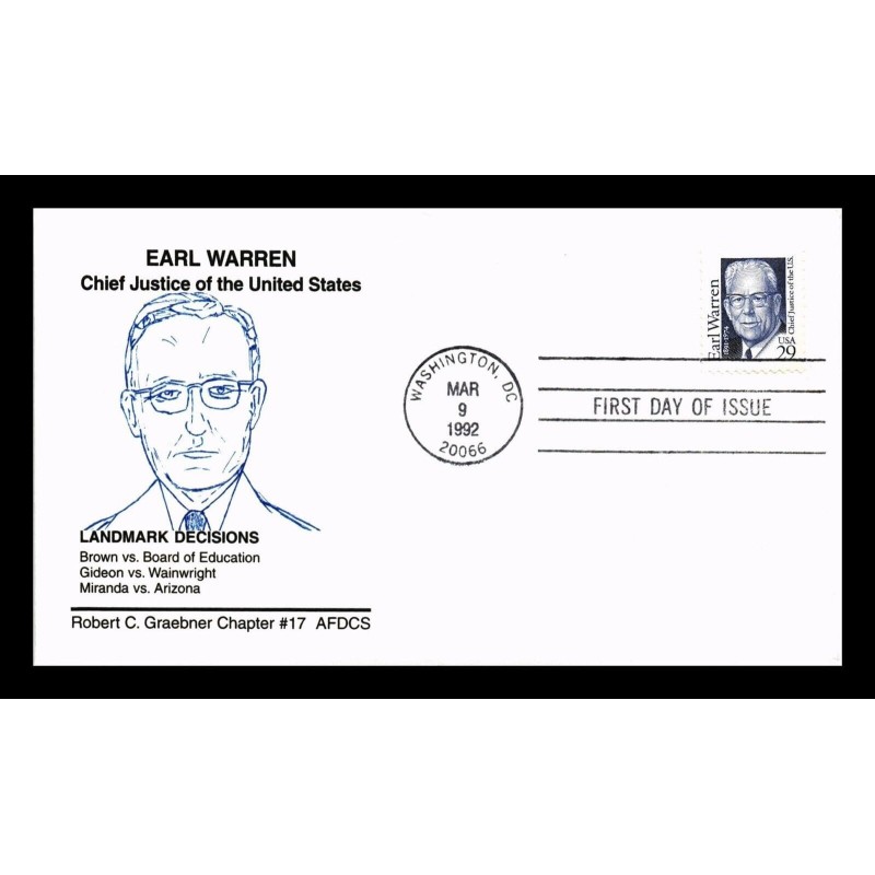 USA 1992, Earl Warren. CZ. SŁANIA. FDC