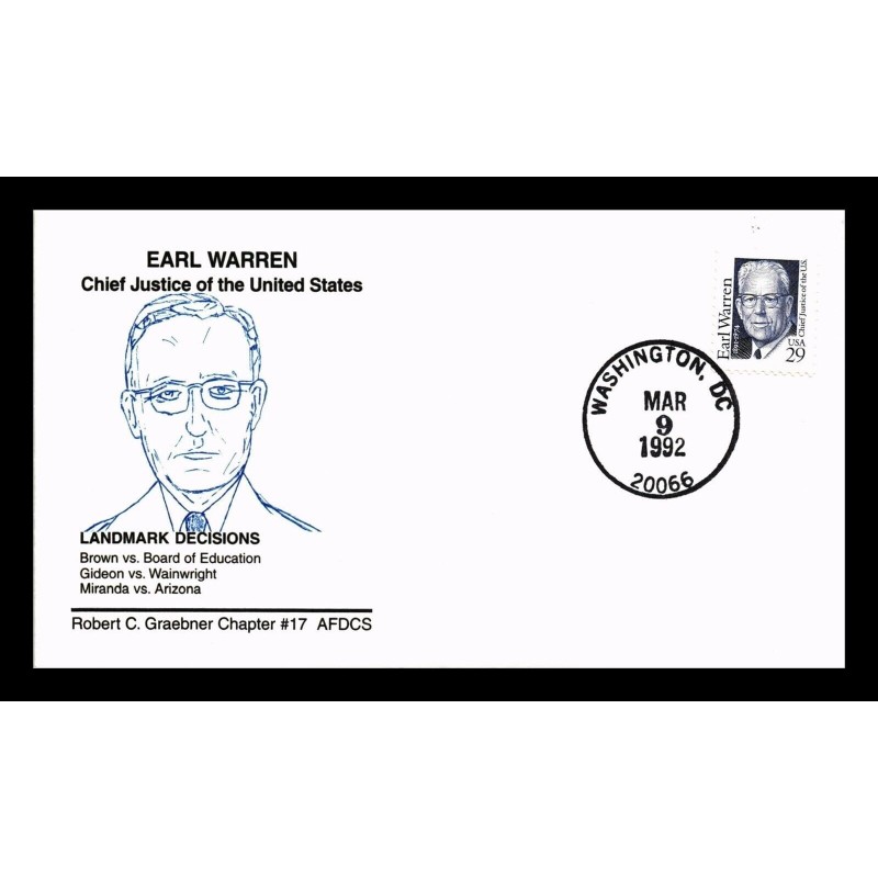 USA 1992, Earl Warren. CZ. SŁANIA. FDC