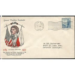 USA 1933, Tadeusz Kościuszko. FDC