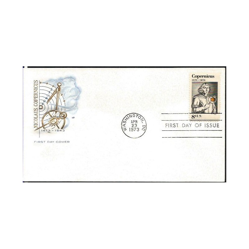 USA 1973, Mikołaj Kopernik, astronomia. FDC