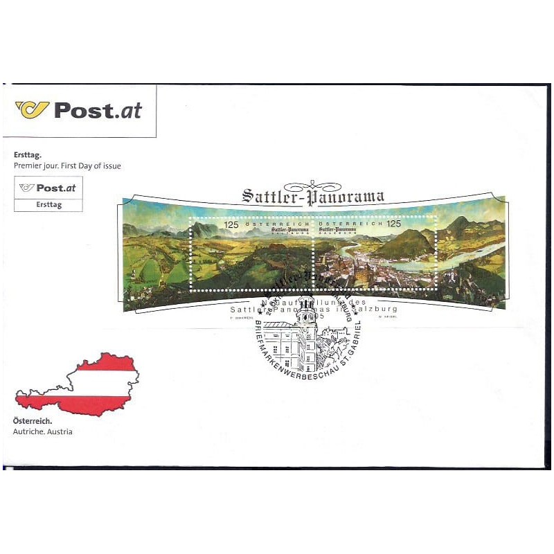 Austria 2005, Malarstwo, panorama, UNESCO. FDC