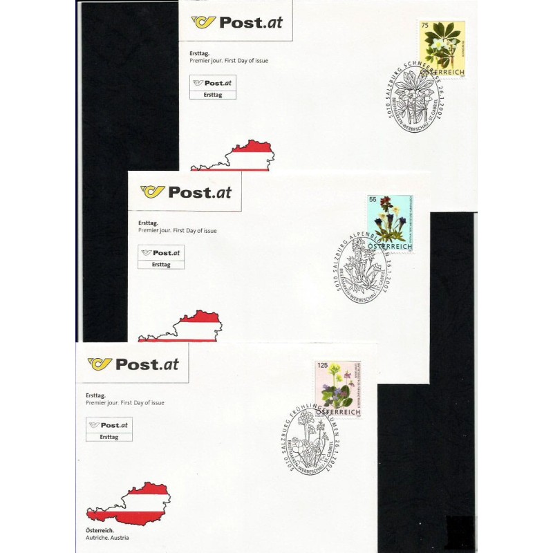 Austria 2007, Flora: kwiaty. 3 FDC