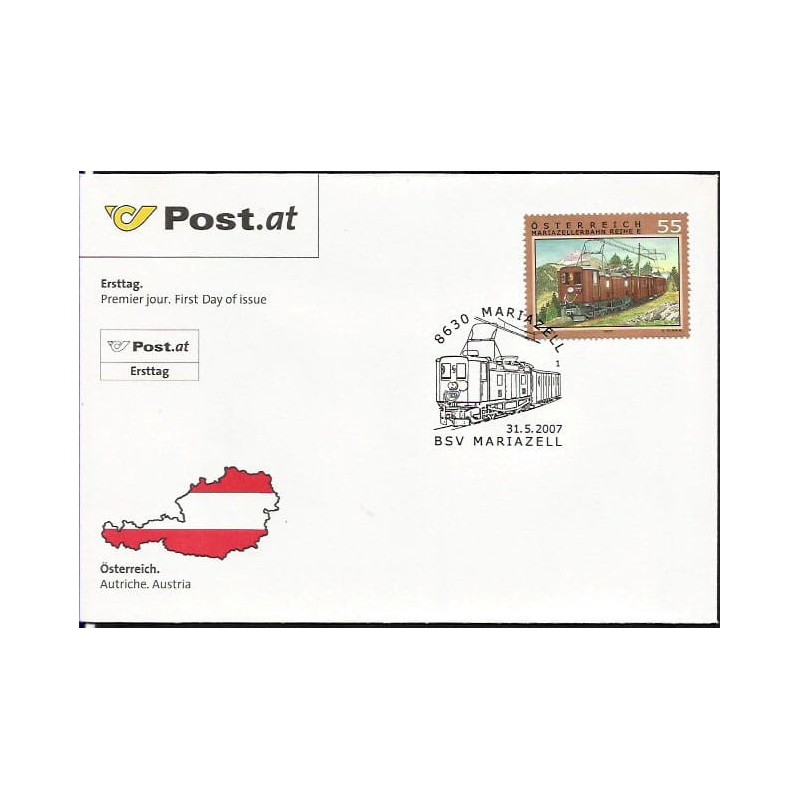 Austria 2007, Kolej, pociąg, Mariazell. FDC