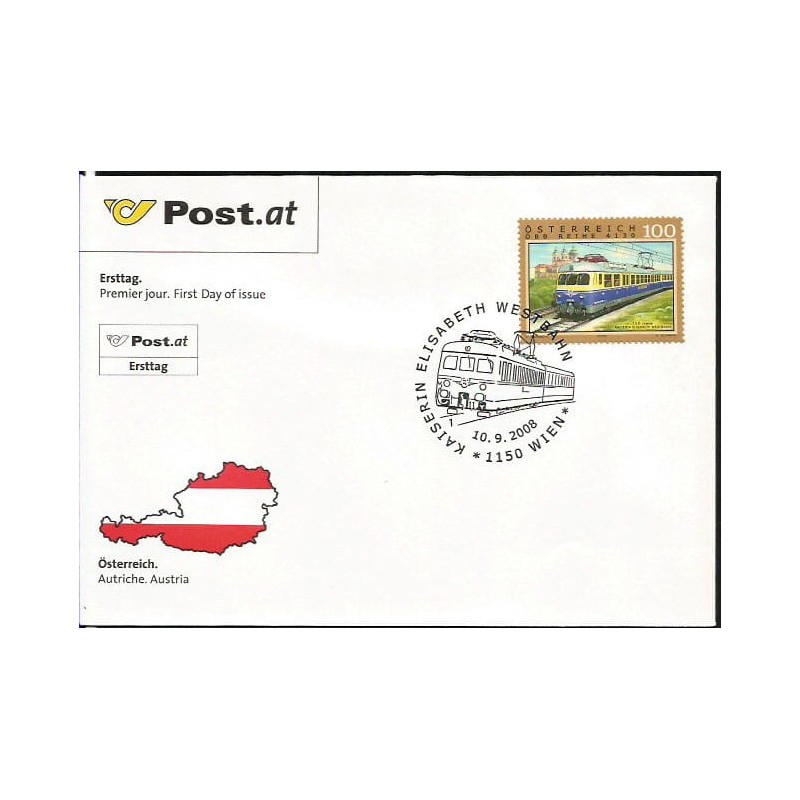 Austria 2008, Kolej, pociąg. FDC