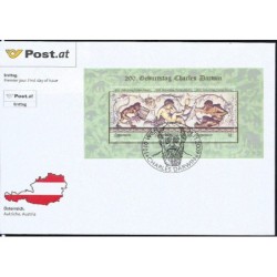 Austria 2009, Karol Darwin, ewolucja, małpy. FDC