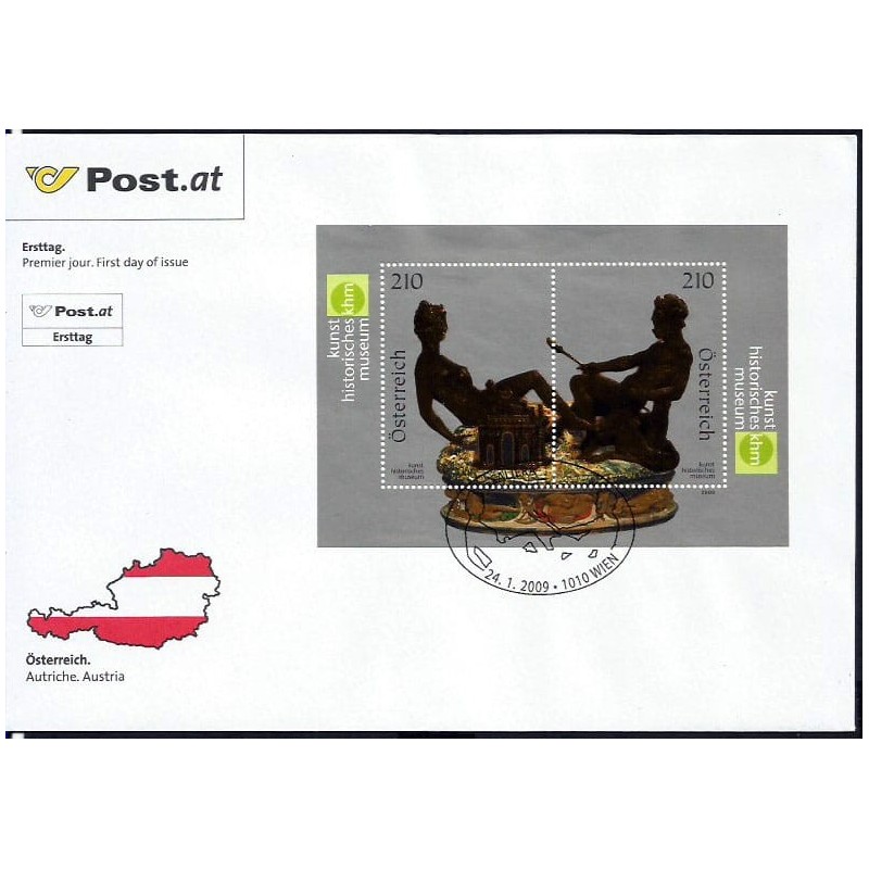 Austria 2009, Złota solniczka, sztuka, mitologia. FDC