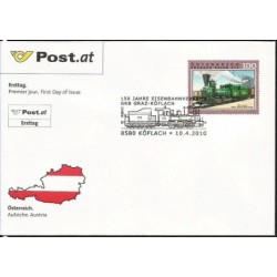 Austria 2010, Kolej, pociąg, Graz. FDC