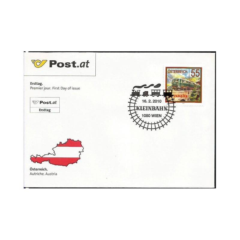 Austria 2010, Kolej, pociąg, wąskotorowa. FDC