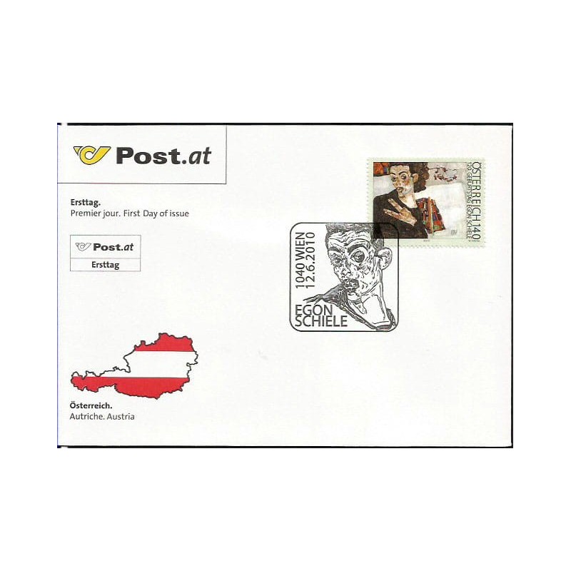 Austria 2010, Malarstwo, E. Schiele. FDC