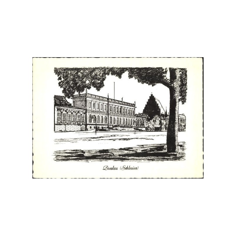 Wrocław, Pałac królewski, grafika. Bez obiegu