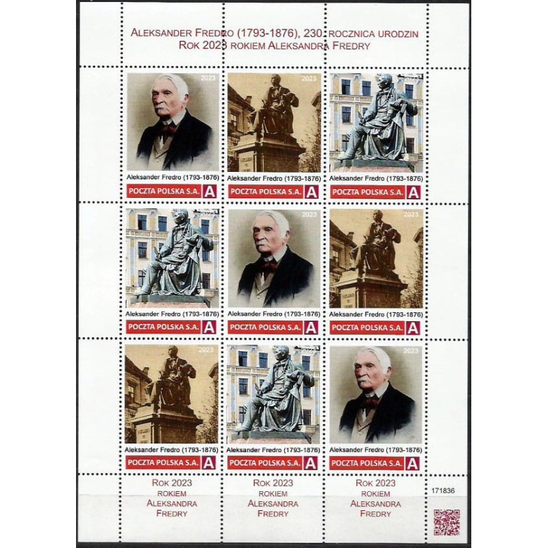 2023 Personalizowany, Aleksander Fredro, pomnik, teatr, Lwów, Wrocław. Arkusz **