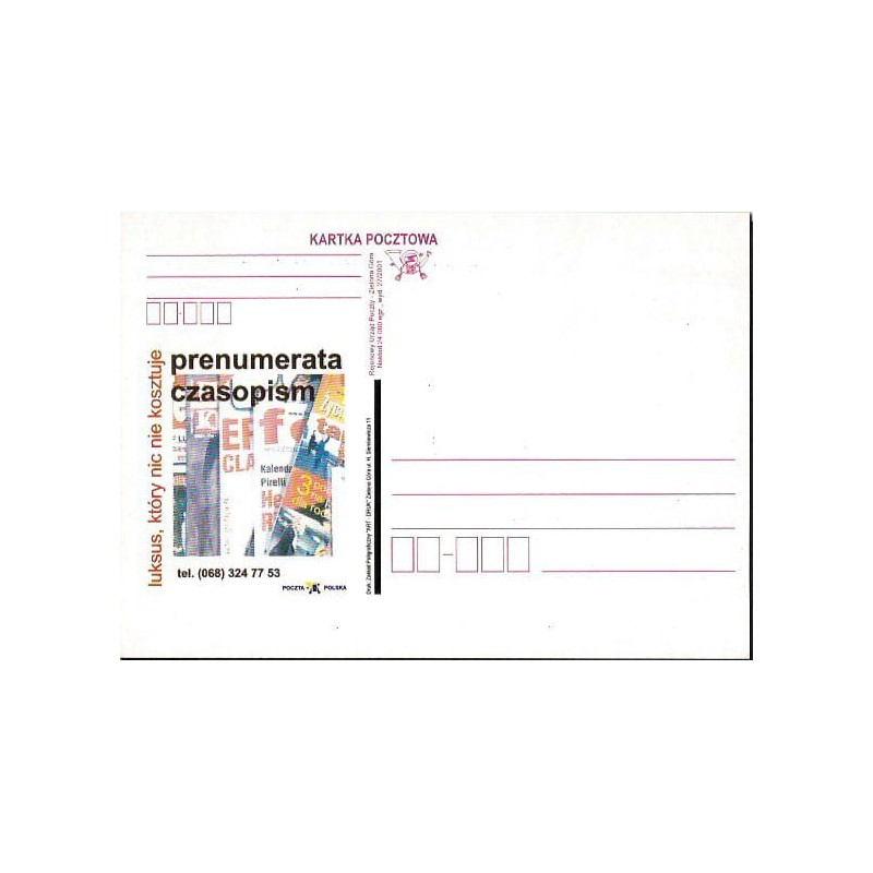 Kartka Zielona Góra 2001, Reklama, prenumerata, prasa