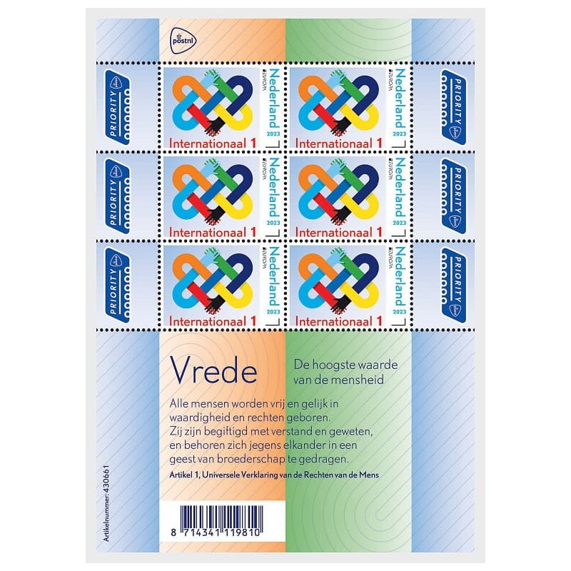 Holandia 2023, EUROPA CEPT: pokój. Arkusik **