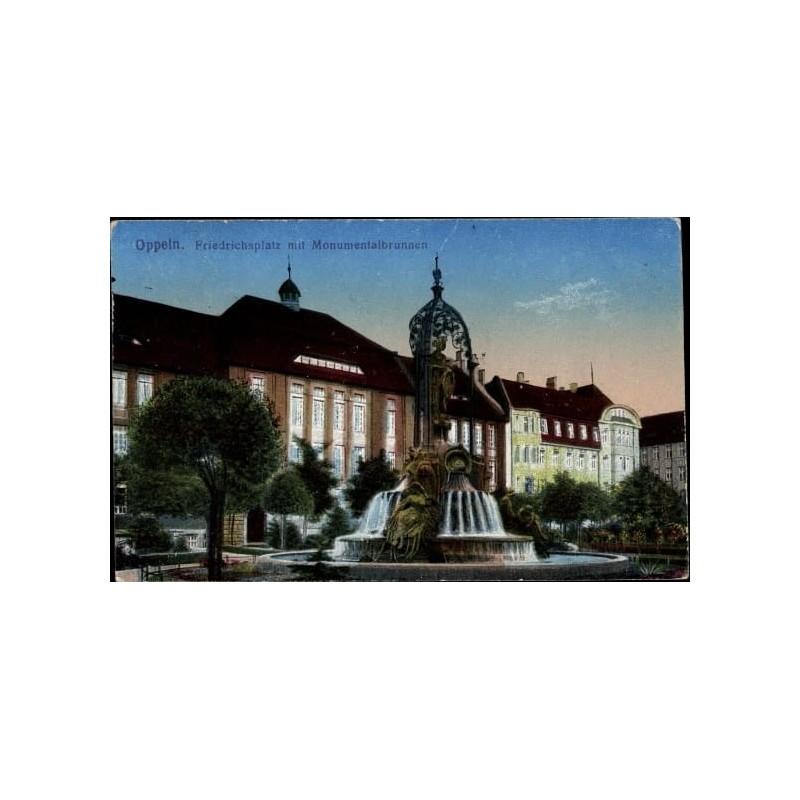 Opole, plac, fontanna. Obieg 1926