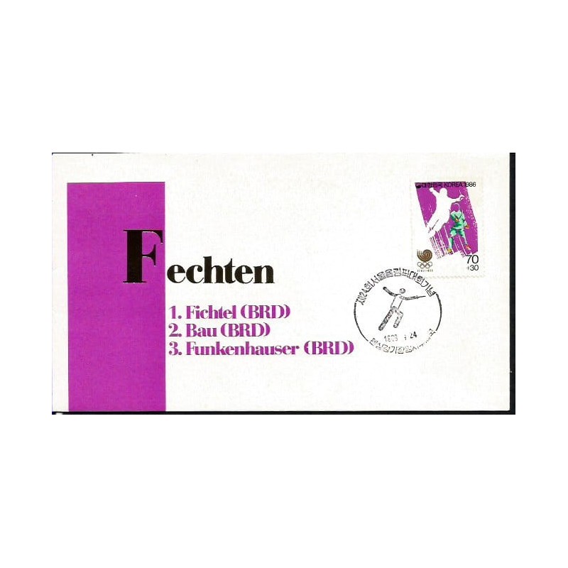 Korea Pd 1988, Letnia olimpiada Seul. Szermierka, datownik