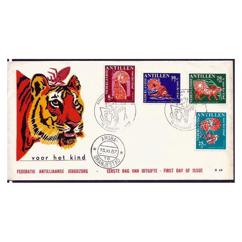Antyle Hol. 1967, Bajka, mitologia, Anansi, Pan Pająk. FDC