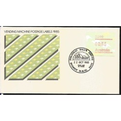 Australia 1985, Kangur, znaczki z automatu, ATM. FDC