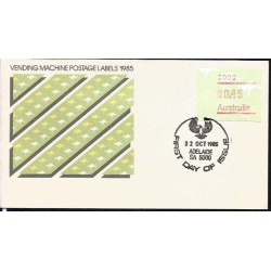 Australia 1985, Kangur, znaczki z automatu, ATM. FDC