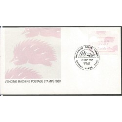 Australia 1987, Kolczatka, znaczki z automatu, ATM. FDC