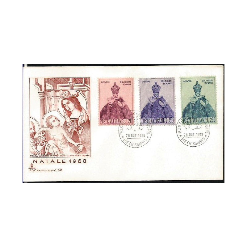 Watykan 1968, Boże Narodzenie. K. Dąbrowska. FDC