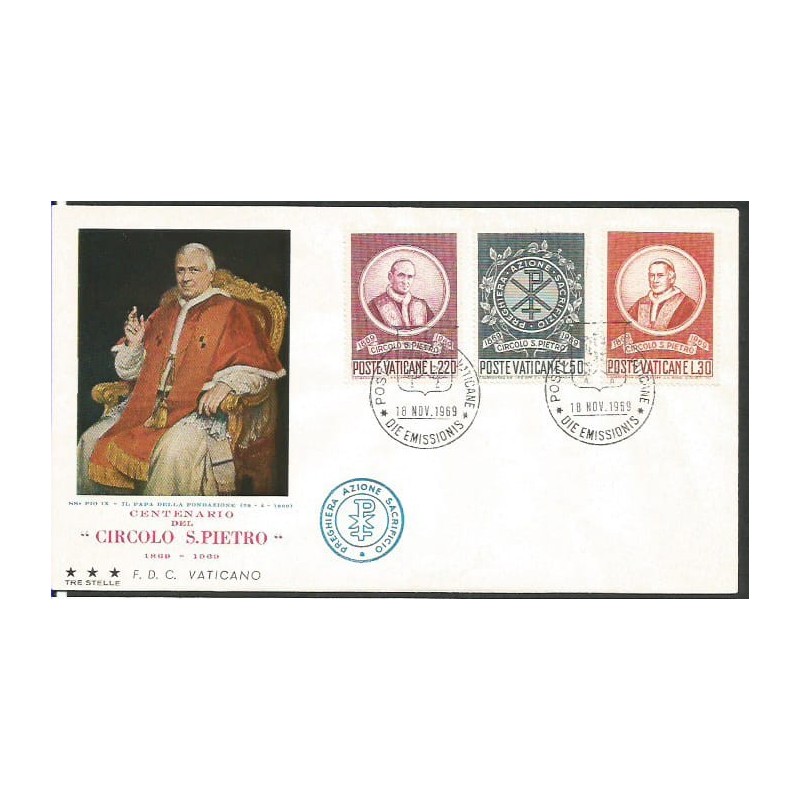 Watykan 1969, Koło św. Piotra, papież. K. Dąbrowska. FDC