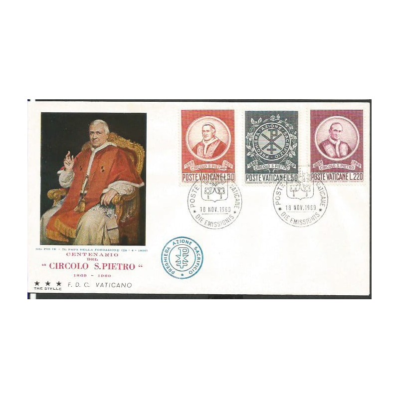 Watykan 1969, Koło św. Piotra, papież. K. Dąbrowska. FDC