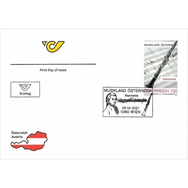 Austria 2021, Muzyka: klarnet. FDC