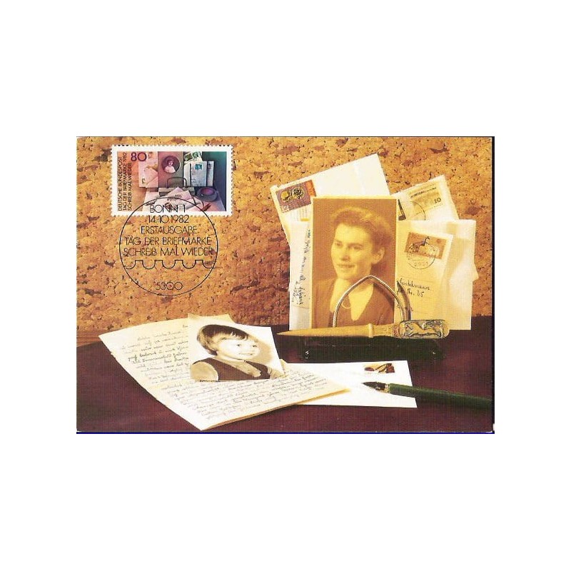 Niemcy 1982, Dzień znaczka, poczta, list. Karta maksimum