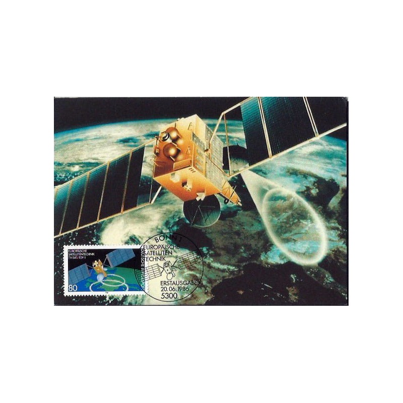 Niemcy 1986, Kosmos, satelita. Karta maksimum