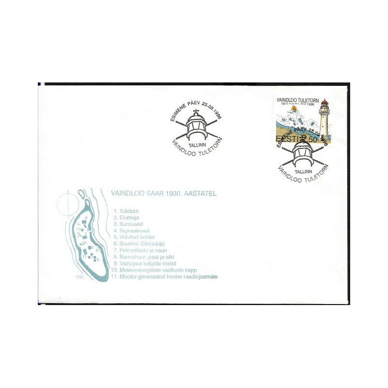 Estonia 1996, Latarnia morska. FDC