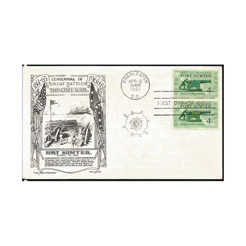 USA 1961, Wojna secesyjna, Fort Sumter. FDC