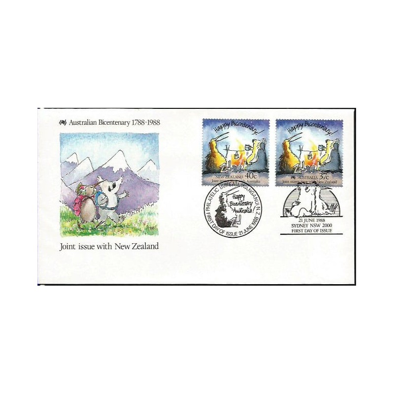Australia, Nowa Zelandia 1988, Ogień, ognisko, piknik. FDC