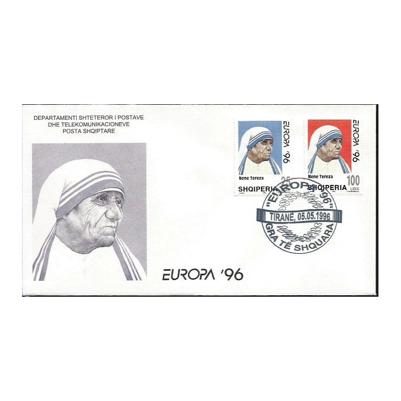 Albania 1996, EUROPA CEPT, Święta Matka Teresa. FDC