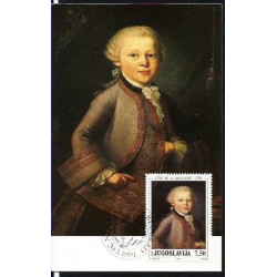 Jugosławia 1991, Mozart, muzyka. Karta maksimum