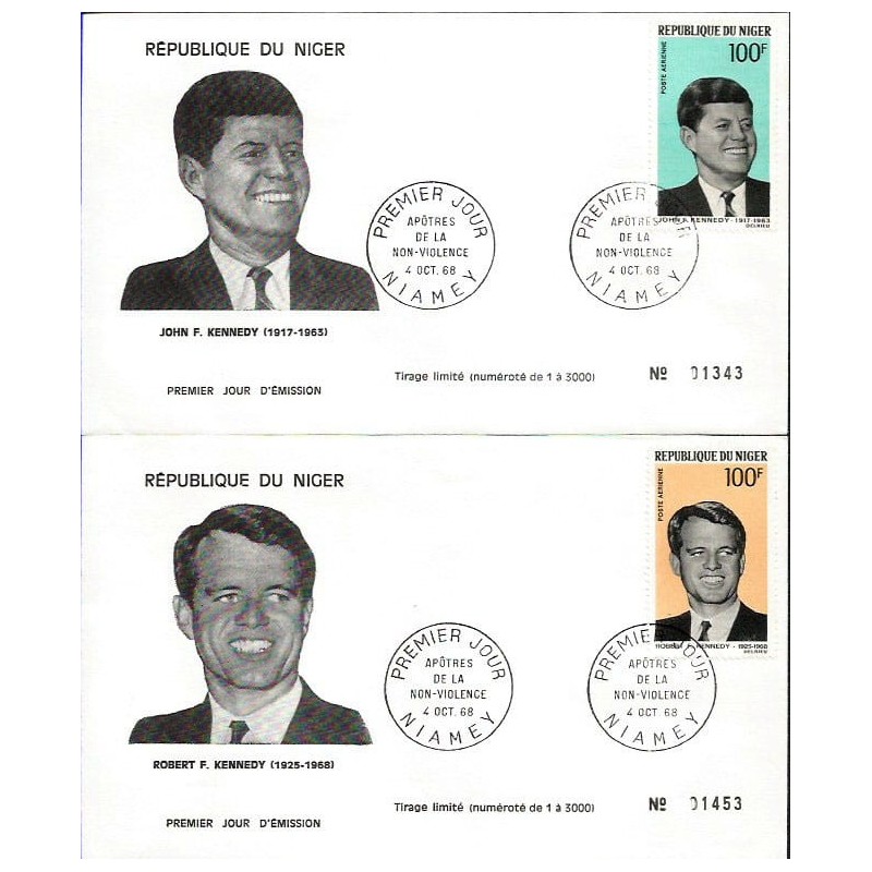Niger 1968, JKF, prezydent Kennedy. FDC