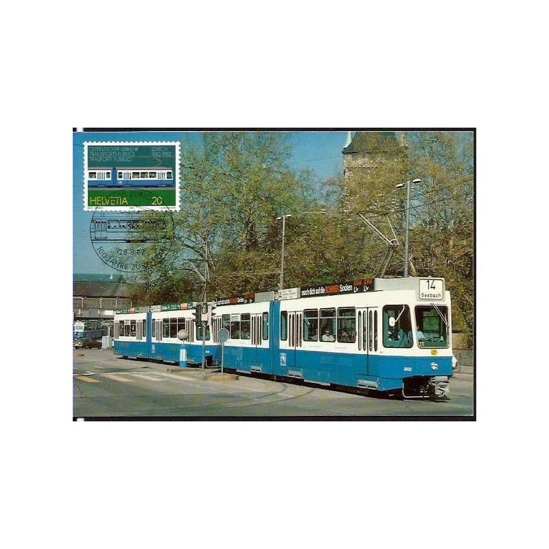 Szwajcaria 1982, Tramwaj. Karta maksimum