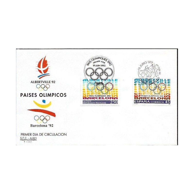 Hiszpania, Francja 1992, Olimpiada Barcelona i Albertville. FDC
