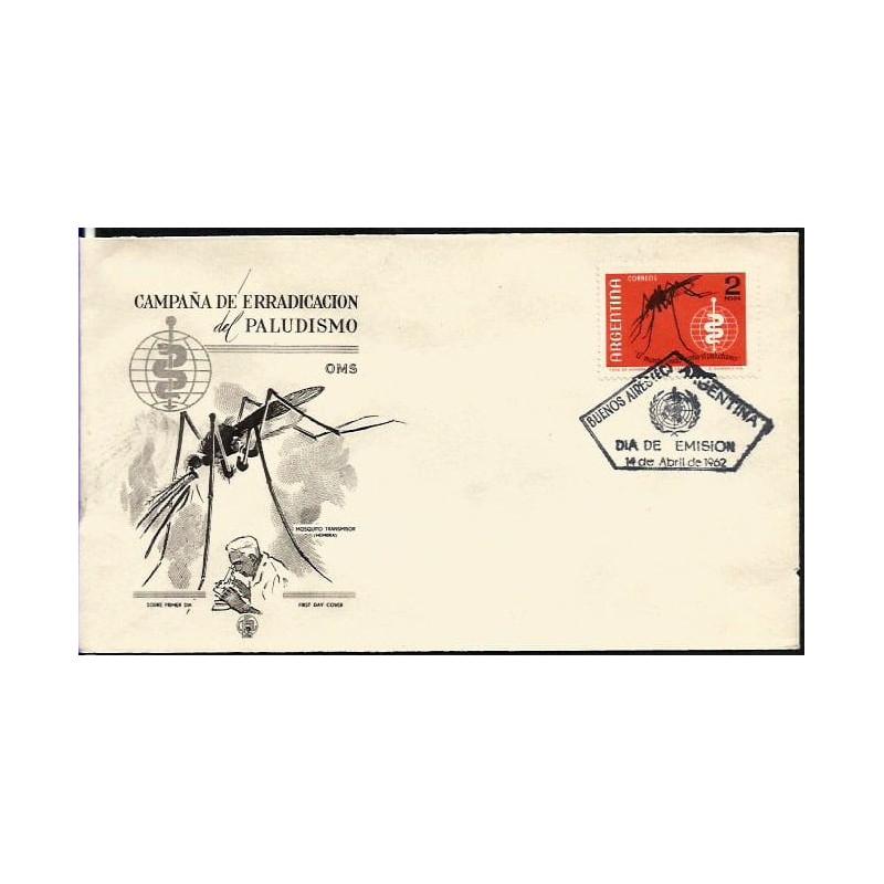 Argentyna 1962, Malaria, medycyna, owad komar. FDC