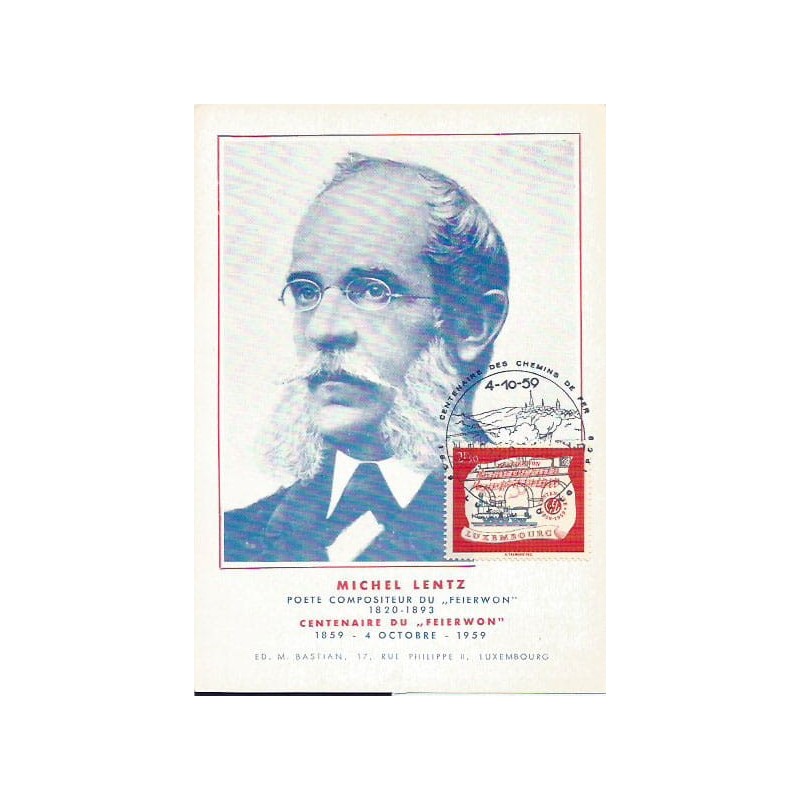 Luksemburg 1959, M. Lentz, muzyka. Karta maksimum