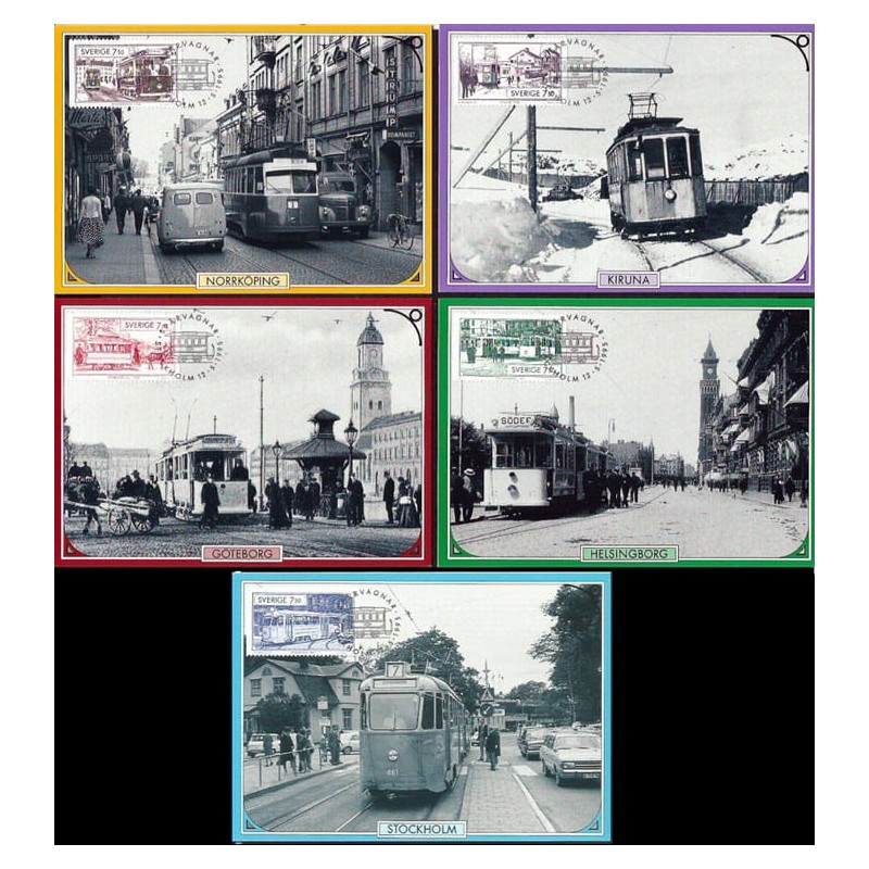 Szwecja 1995, Tramwaj, tramwaje. Karty maksimum