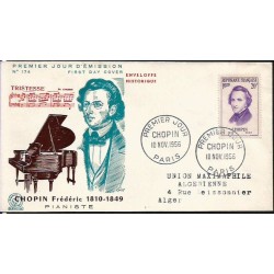 Francja 1956, Muzyka, F. Chopin. FDC