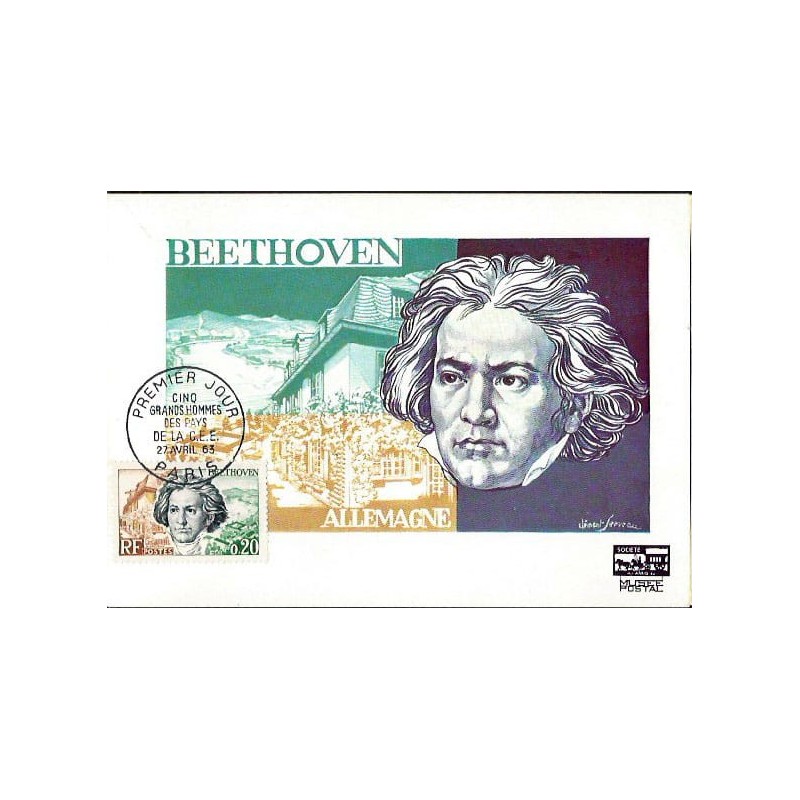 Francja 1963, L. van Beethoven. muzyka. Karta maksimum