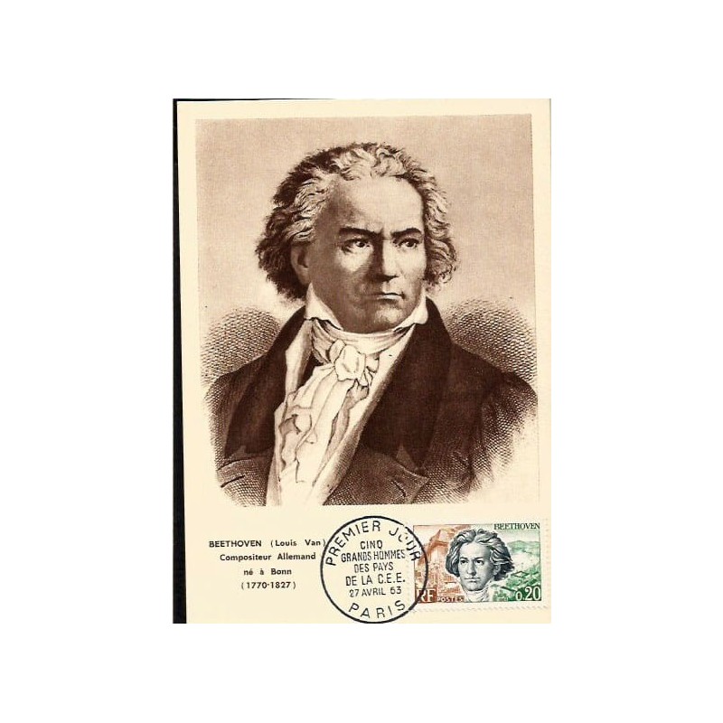 Francja 1963, L. van Beethoven. muzyka. Karta maksimum