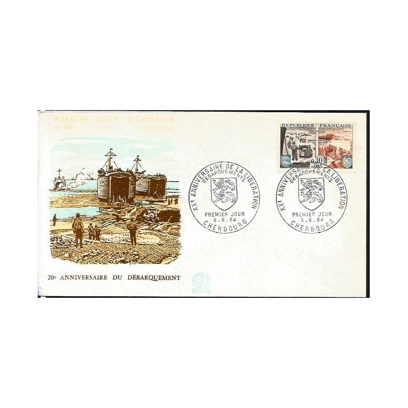 Francja 1964, Normandia lądowanie 1944, II wojna. FDC