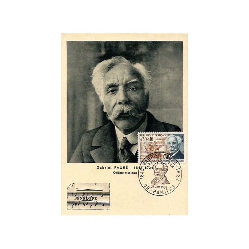 Francja 1966, G. Faure, muzyka, organy. Karta maksimum