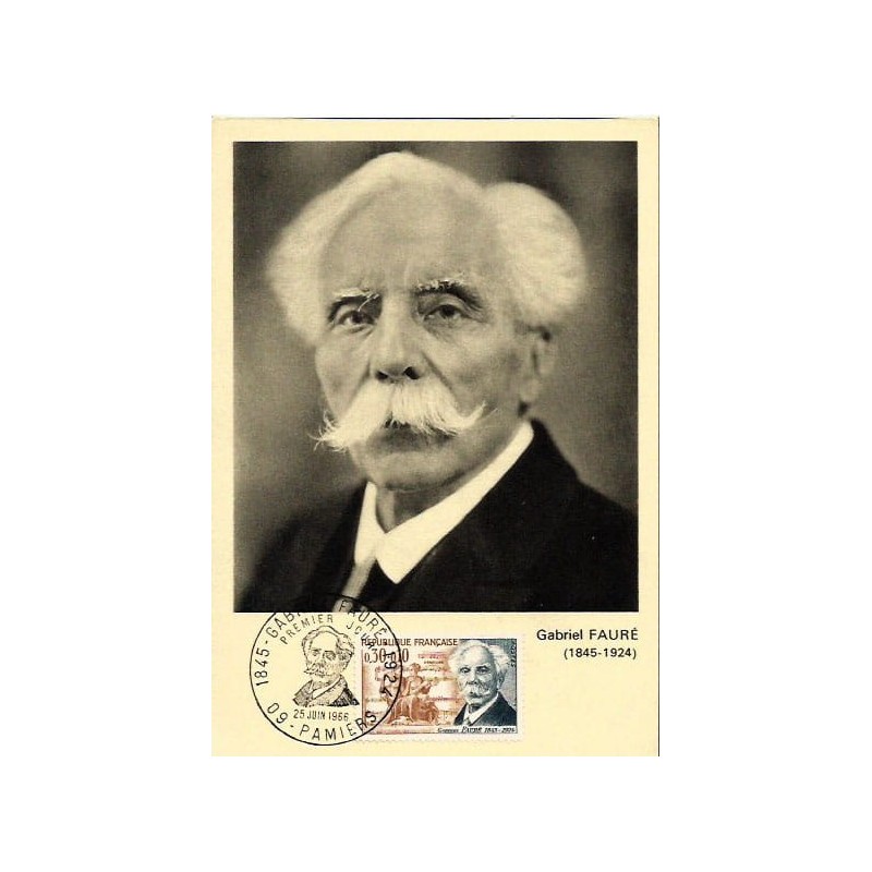 Francja 1966, G. Faure, muzyka, organy. Karta maksimum